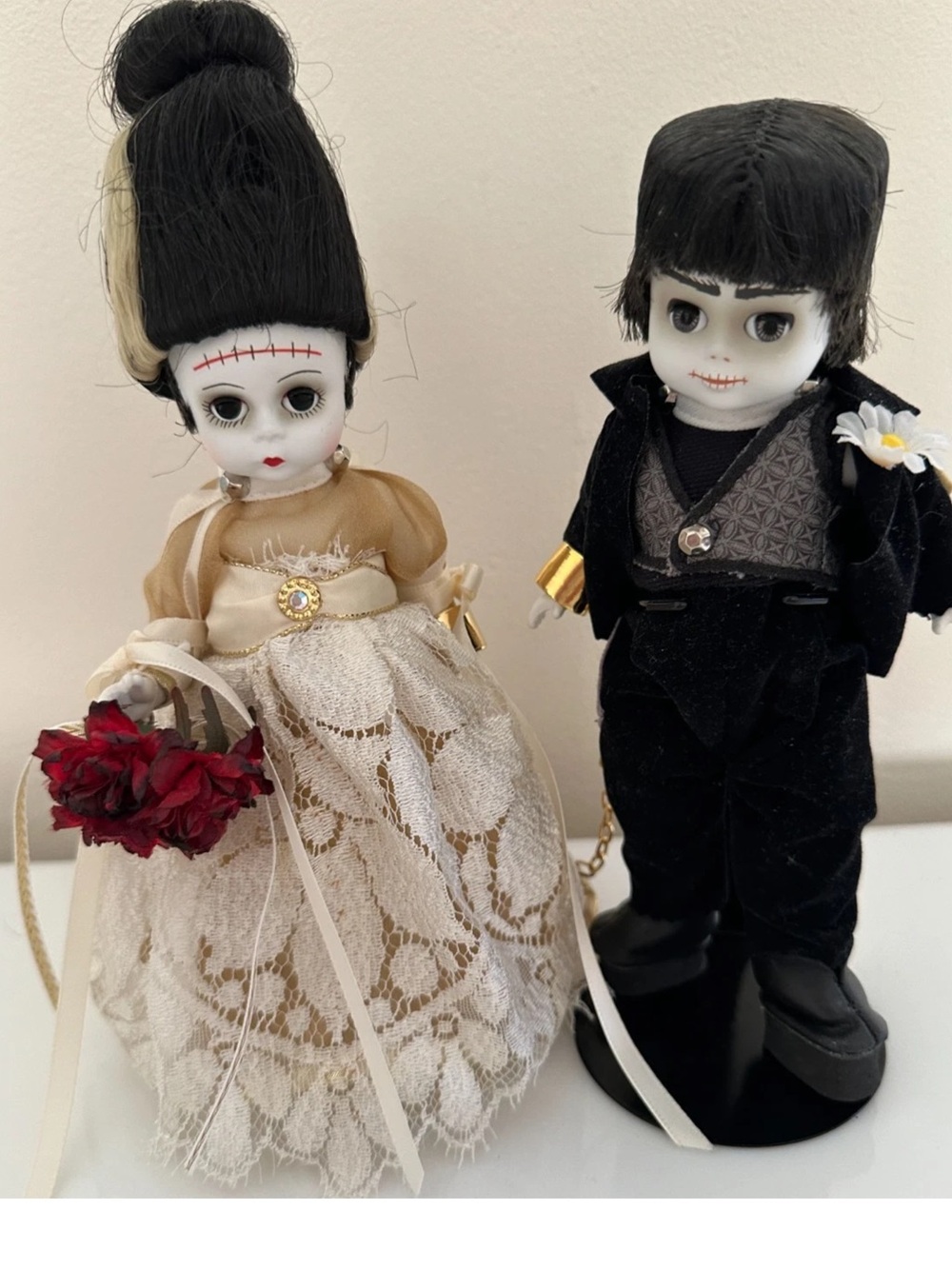 Madame Alexander Mr & Mrs Frankenstein Dolls 8" Bride Groom 1996 Set 10418 EXC
